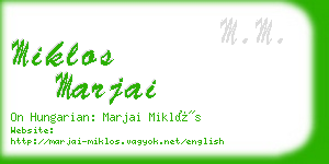 miklos marjai business card